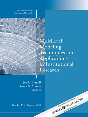 cover image of Multilevel Modeling Techniques and Applications in Institutional Research